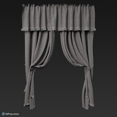 3D scan of a darkening textile curtain from 1900, Europe.