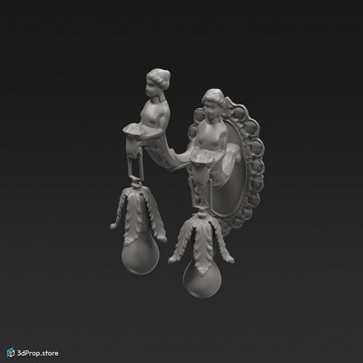 3D scan of an ornate wall lamp from the1900s