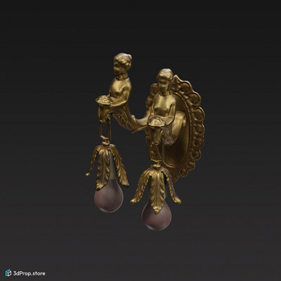 3D scan of an ornate wall lamp from the1900s