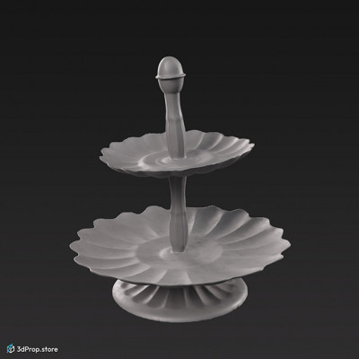 3d scan of a two level cake plate from the 1900s