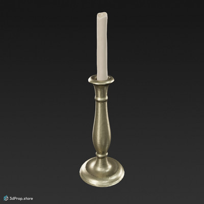 3D scan of a simple brass candlestick from 1900, Europe.