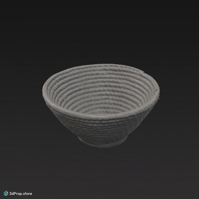 3D scan of a woven basket with narrow bottom and wide top