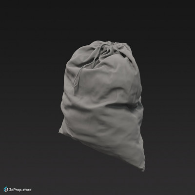 3D scan of a simple white bag with green stripes.