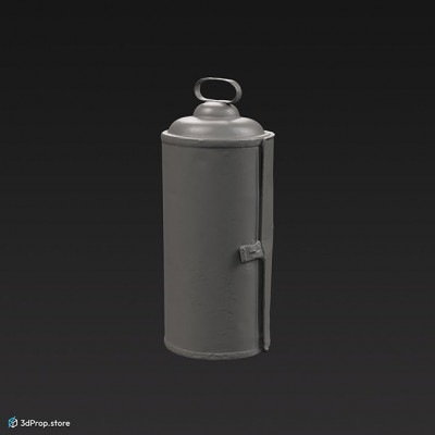 3D scan of a yellow tin canister with a handle.