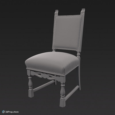3D scan of a chair with a velvet cover.
