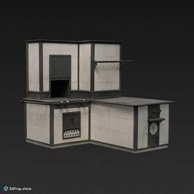 3D scan of a mixed fuel stove from the early 1900s Europe.