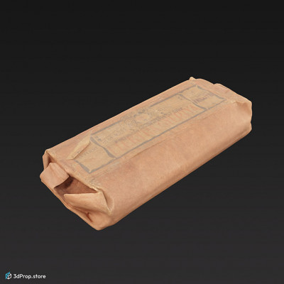 3D scan of a package in paper wrapping from the 1900s