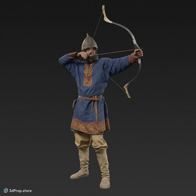 3D scan of an Eastern European warrior from the 900s, Europe, Middle Ages.