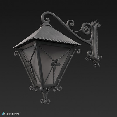 3d scan of a hanging street lamp from the 1900s Europe