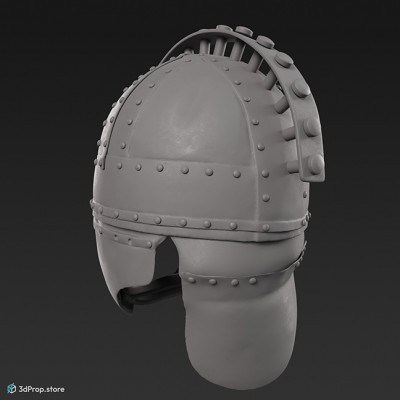 This is a 3D model, (3D scanned) of a germanic helmet from the 420s.