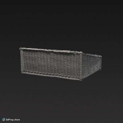 3D scan of a woven basket with two compartment, made to display bread.