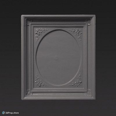 3D scan of a portait painting from 1900s with an ornate frame.