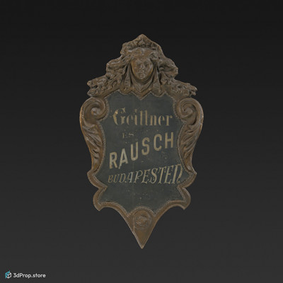 3d scan of a shop sign from the 1900s Europe