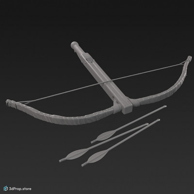 This is a 3d model (3d scanned) of a crossbow from the 1200 Europe