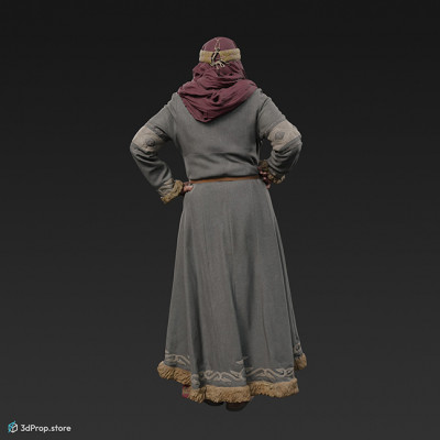 3D scan of a noble woman from the 1000s, Europe, Middle Ages.