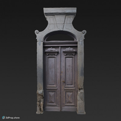 A photogrammetry recorded 3D model of a wooden door.