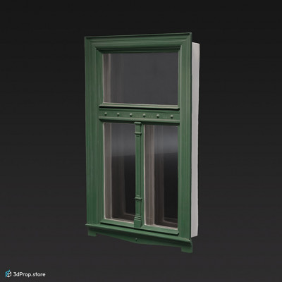 3d scan of a green double wing window