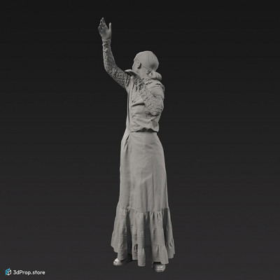 3D scan of a working middle class woman from the 1900s .