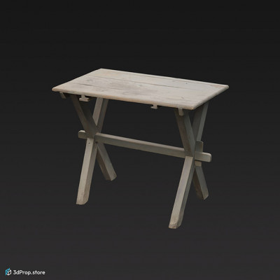 3D scan of a wooden market table from the 1850 Europe