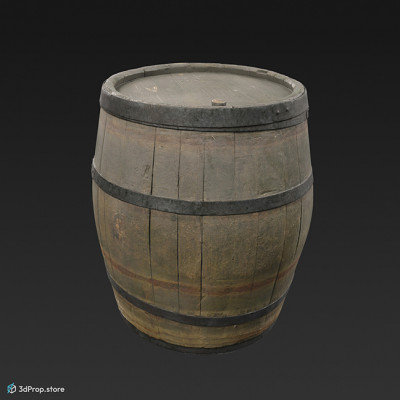 This is a 3D model, (3D scanned) of a wooden barrel from 1900s