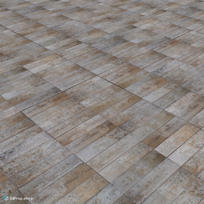 Photo texture of worn grayish wooden floor.