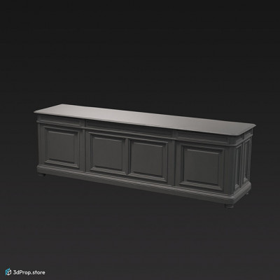 3D model of a wooden counter.