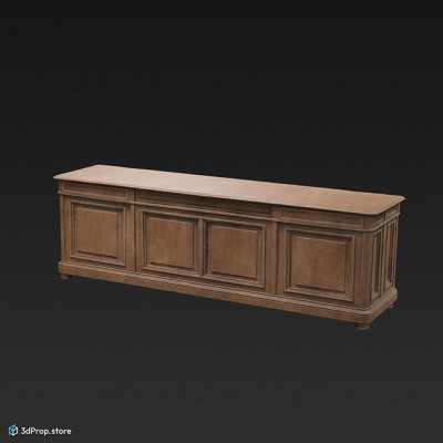 3D model of a wooden counter.