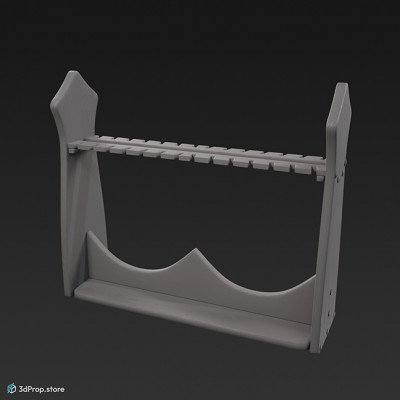 This is an original 3D model of a wooden sword stand from the Middle ages