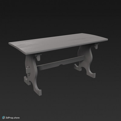 This is an original 3D model of a simple wooden table from the Middle ages