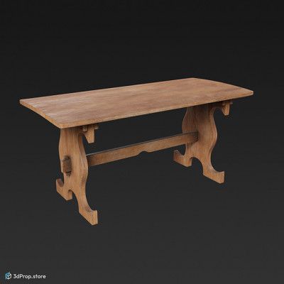 This is an original 3D model of a simple wooden table from the Middle ages