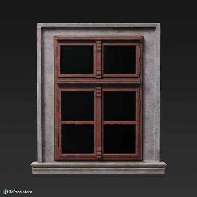 3d model of a simple window from the 1890s Europe