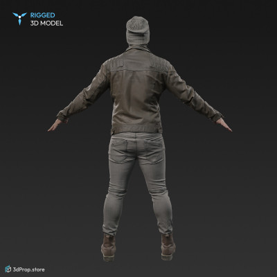 3D scan of a standing Resistance male in an A posture from the 2000s, Europe.