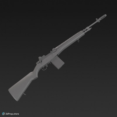 This is a 3d scanned model of a semi-automatic rifle