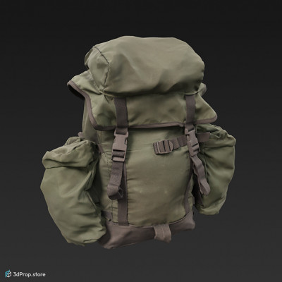 This is a 3d scanned model of a military backpack