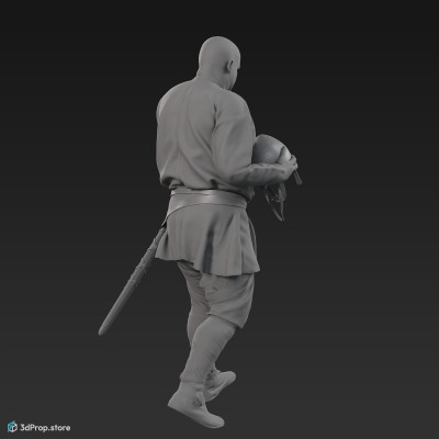 3D scan of a walking norman warrior from 1050, Europe.