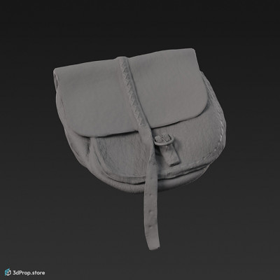 3D scan of a small, brown Scandinavian leather pocket from the 9th century .