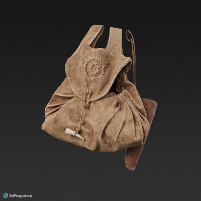 3D scan of a large, brown Scandinavian leather belt from the 9th century .