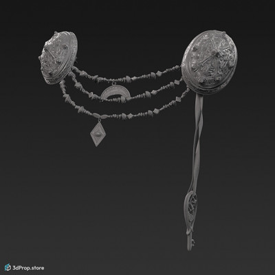 3D scan of a Scandinavian woman's disc brooch decorated with small patterns from the 9th century.