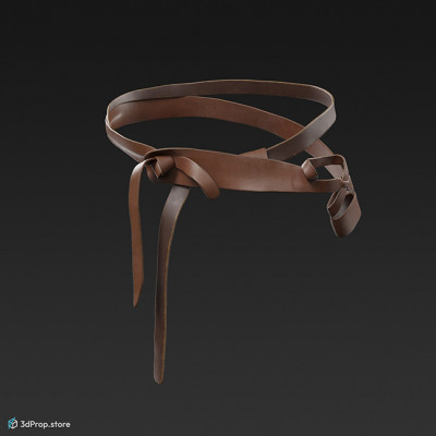 3d scan of a red leather belt from 900, Europe.