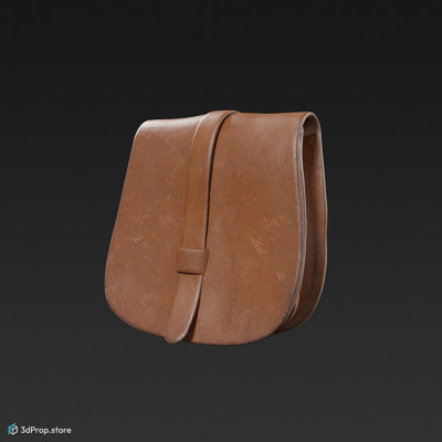 3d scan of a leather belt pouch from 900, Europe.