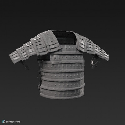 3D scan of a lamellar metal armor with leather top under the armor from 900, Europe.