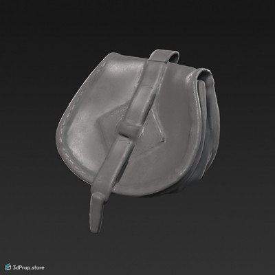 3d scan of a decorated, leather belt bag from 900, Europe.
