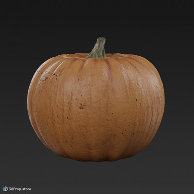 3D model of a carved Halloween pumpkin head.