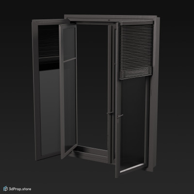 3D model of a window with blinds from 1960, USA.