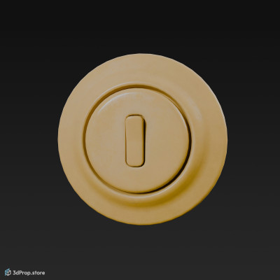 3D model of an old style light switch in orange, yellow and red colors from 1960, USA.