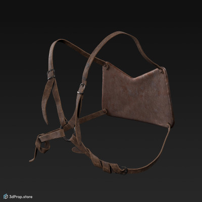 3D scan of a provocator class gladiator's breastplate made of metal and leather, from 30, Roman Empire, Europe.