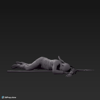 3D scan of defeated retiarius or veles class gladiator man from AD 30, Roman Empire.