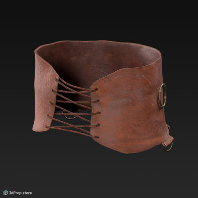3d scan of a red leather belt from AD 30, Roman Empire, Europe.