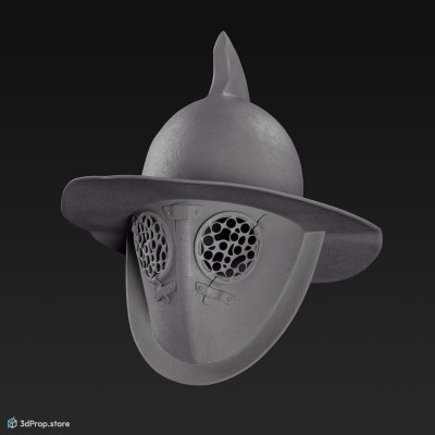 3d scan of a brimmed helmet typically worn by Thraex gladiators in the Roman Empire.