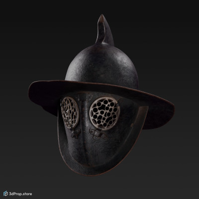 3d scan of a brimmed helmet typically worn by Thraex gladiators in the Roman Empire.